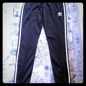 Adidas black 3 stripe womens track pant size small
